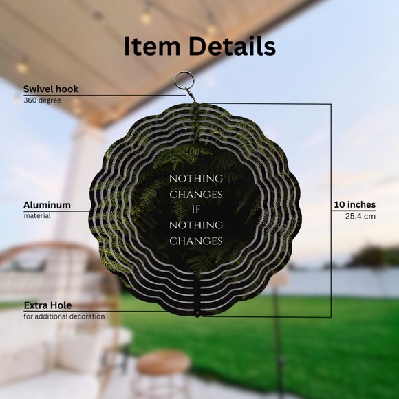 Motivational Life Changes Quote Design Wind Spinner - Picture 2 of 3